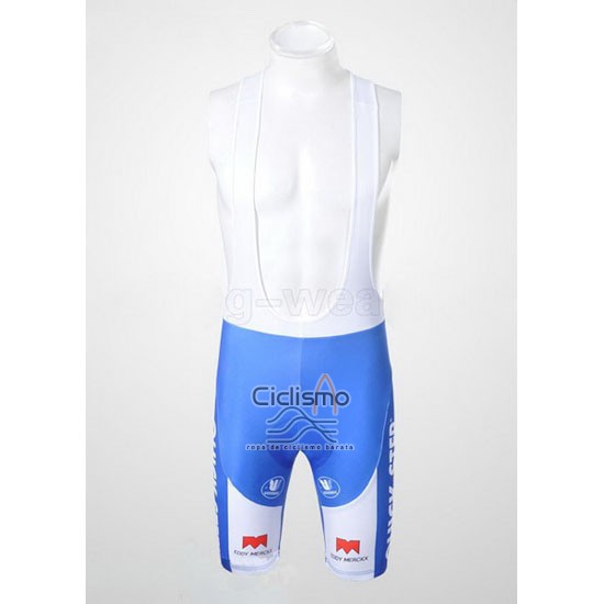 Quick Step Floor Ropa Ciclismo Culotte Corto 2011 Mangas Cortas Blanco y Azur